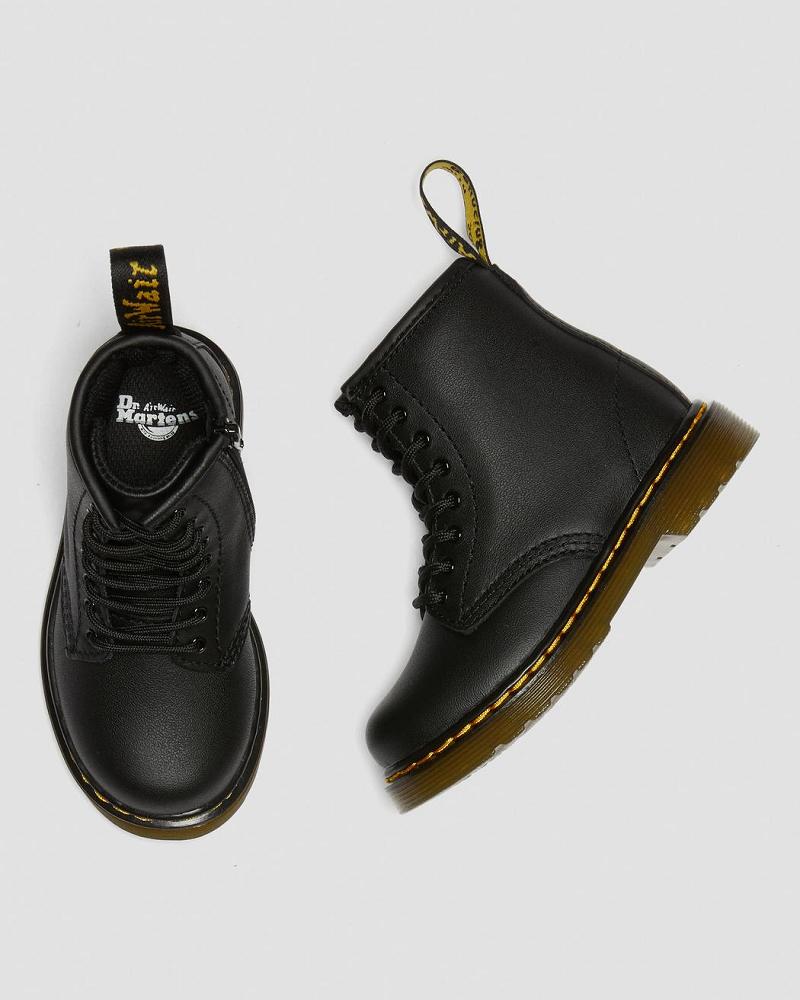 Dr Martens Toddler 1460 Softy T Leren Veterlaarzen Kinderen Zwart | NL 11WNB